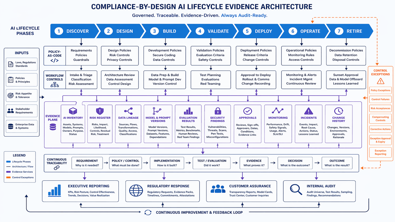 Compliance by design evidence architecture across the enterprise AI lifecycle